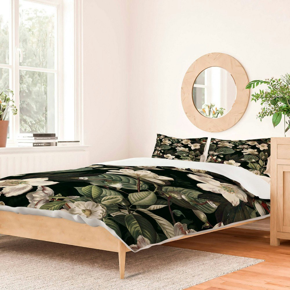 Deny Designs King Dark Garden Duvet Cover and Pillow Sham Set: $229.99