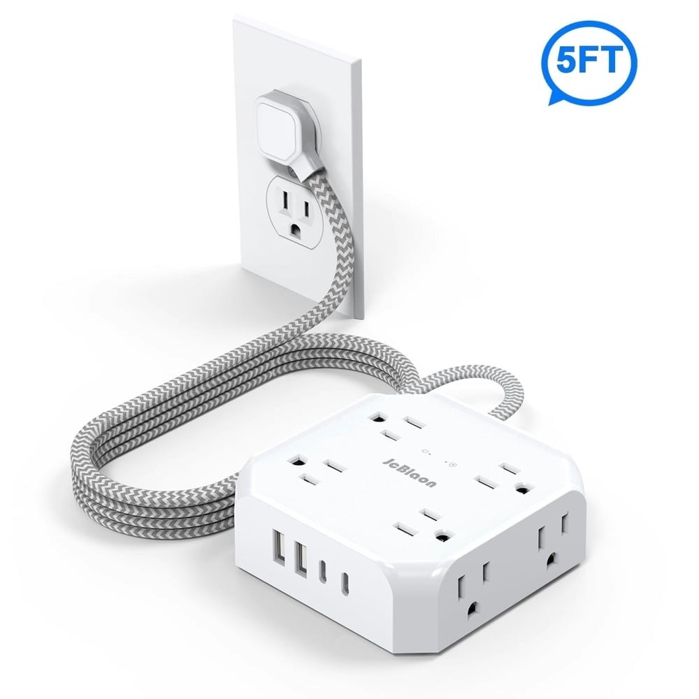 JcBlaon QC860-CU 5-Foot 14-Gauge 8-Outlet Surge Protector Extension Cord: $11.99