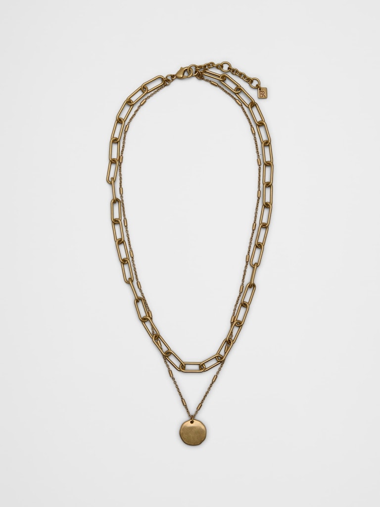 Layered Disc and Paperclip Necklace: $20 Layered Disc and Paperclip Necklace: $20