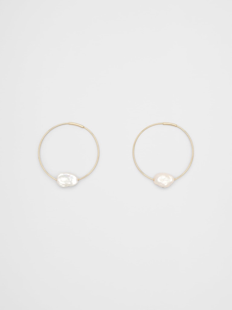 Pearl Wire Hoop Earrings: $20 Pearl Wire Hoop Earrings: $20