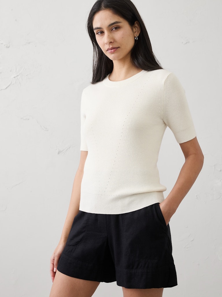 Cotton Pointelle Sweater: $64.97 Cotton Pointelle Sweater: $64.97