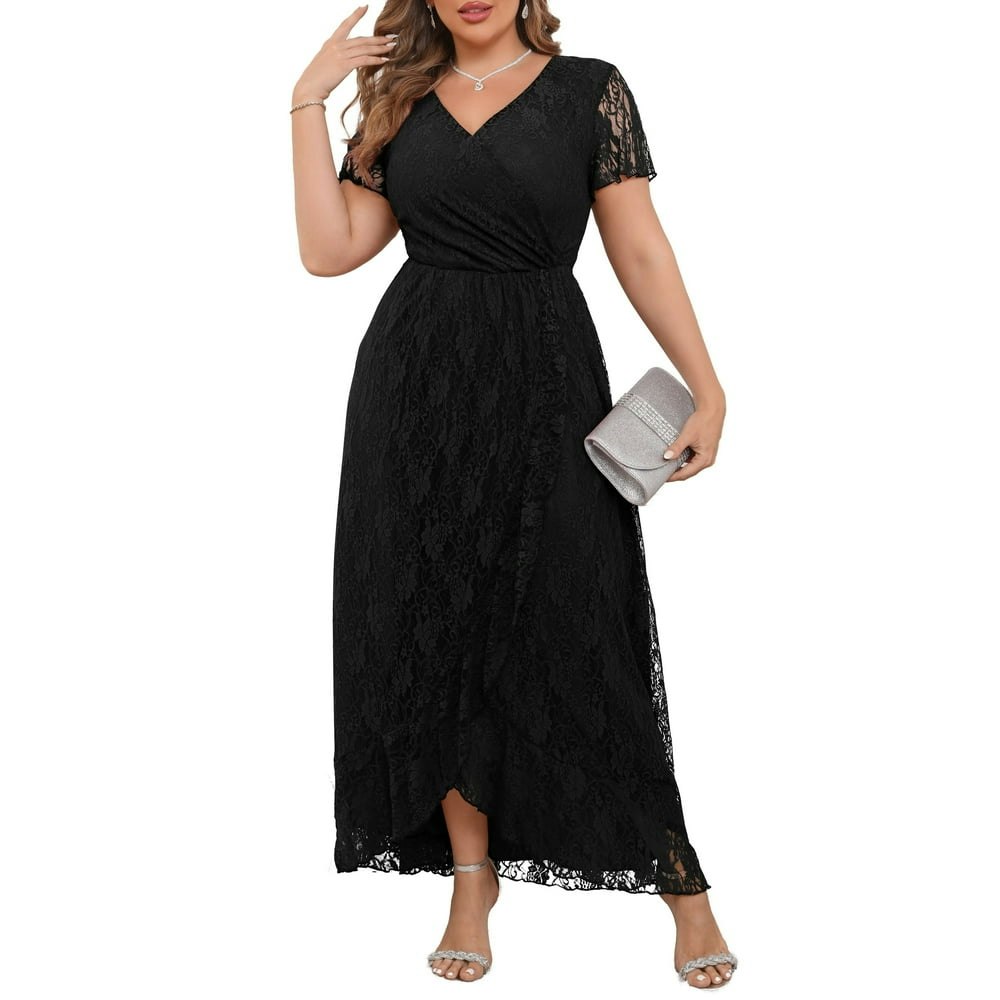 a.Jesdani Women's Plus Size Lace V-Neck Wedding Guest Dress: $49.99 a.Jesdani Women's Plus Size Lace V-Neck Wedding Guest Dress: $49.99
