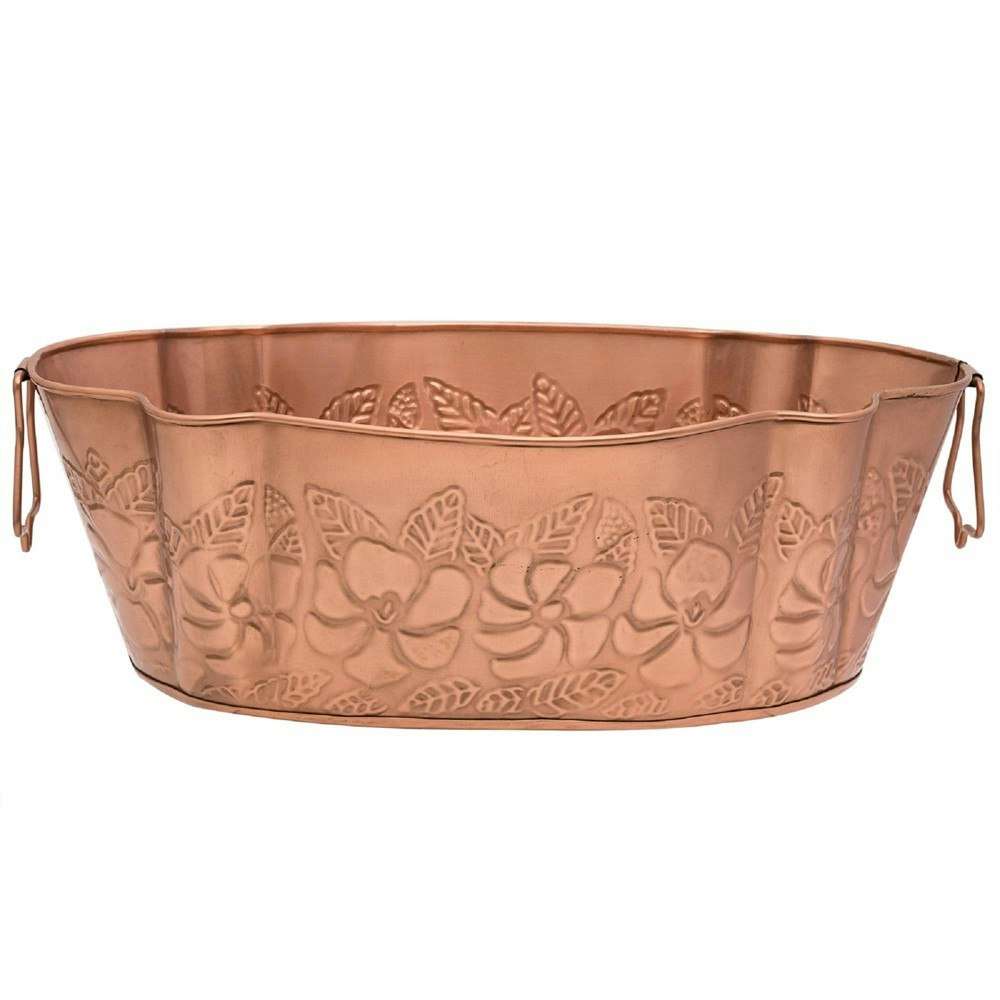 Achla Designs 20-Inch Oval Embossed Galvanized Steel Tub: $59.99 Achla Designs 20-Inch Oval Embossed Galvanized Steel Tub: $59.99