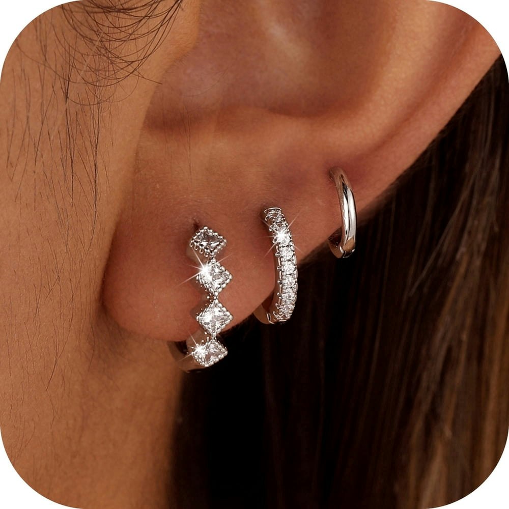 Gosfry Silver Plated Hoop Earrings Set: $15.56 Gosfry Silver Plated Hoop Earrings Set: $15.56