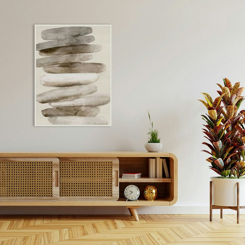 Amanti Art 32"x42" Stacked Rocks I Framed Wall Art Print: $206.99