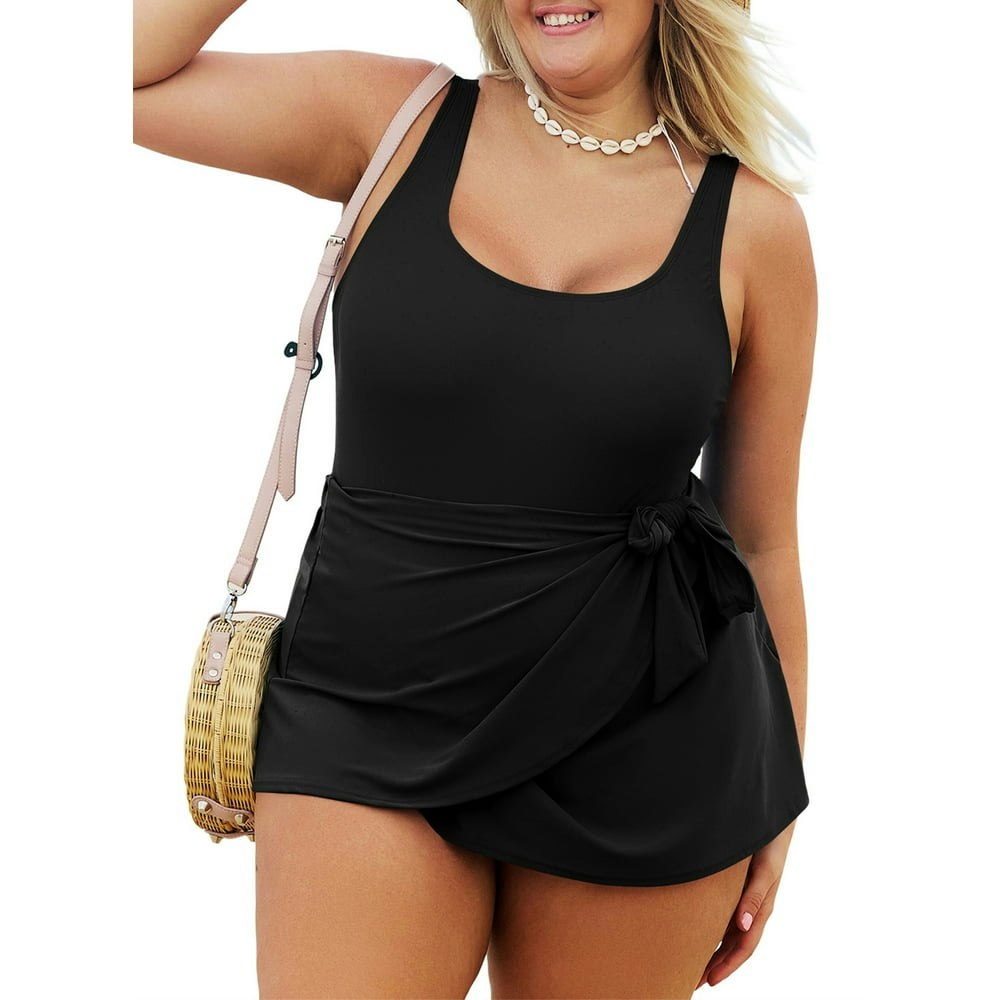 Shewin Women's Plus Size Padded Swim Dress: $22.99 Shewin Women's Plus Size Padded Swim Dress: $22.99