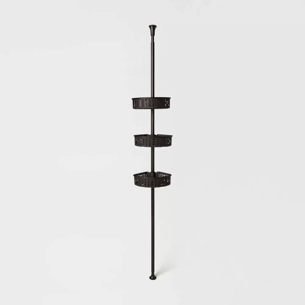 Room Essentials Steel Corner Tension Pole Caddy: $40 Room Essentials Steel Corner Tension Pole Caddy: $40