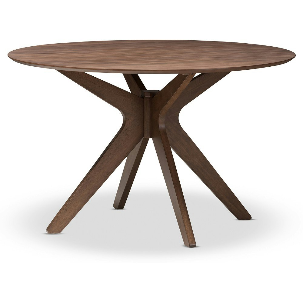 Baxton Studio Monte 47-Inch Round Mid-Century Modern Dining Table: $245.99