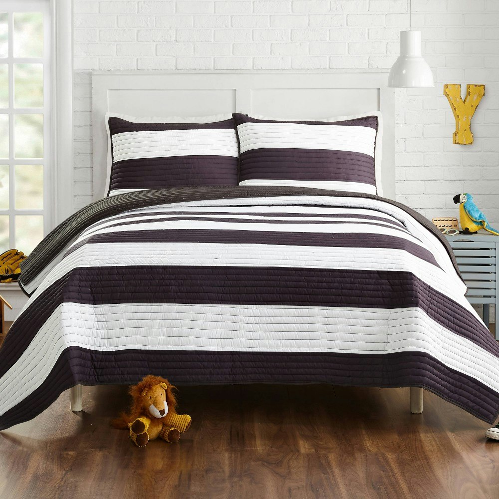 Lavelle Kids' Full/Queen Striped Quilt Set 3-Piece: $57.99