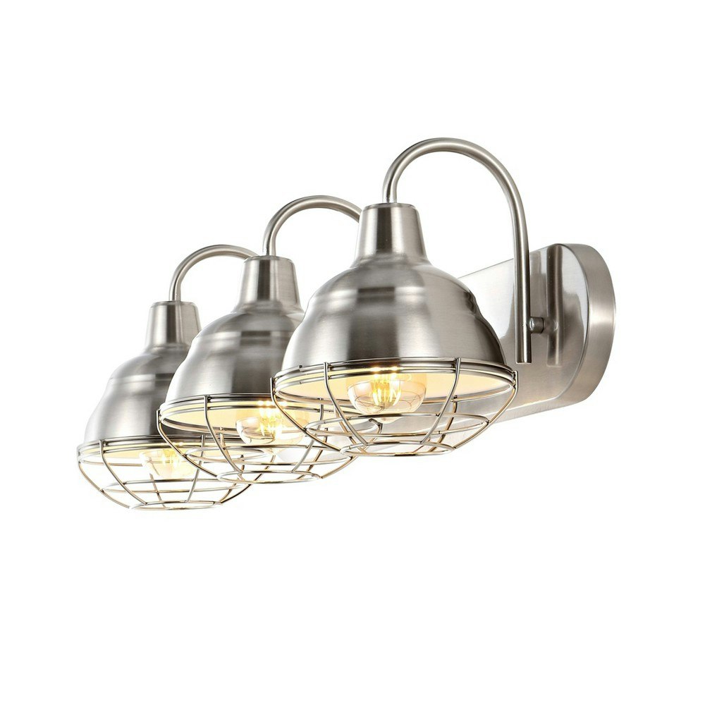 Jonathan Y 24.5-inch 3-Light Industrial Farmhouse LED Vanity Light: $113.99 Jonathan Y 24.5-inch 3-Light Industrial Farmhouse LED Vanity Light: $113.99