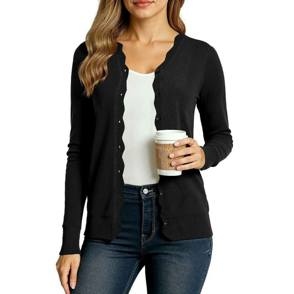 Uvplove Women's V-Neck Long Sleeve Knit Button-Down Cardigan: $18.59