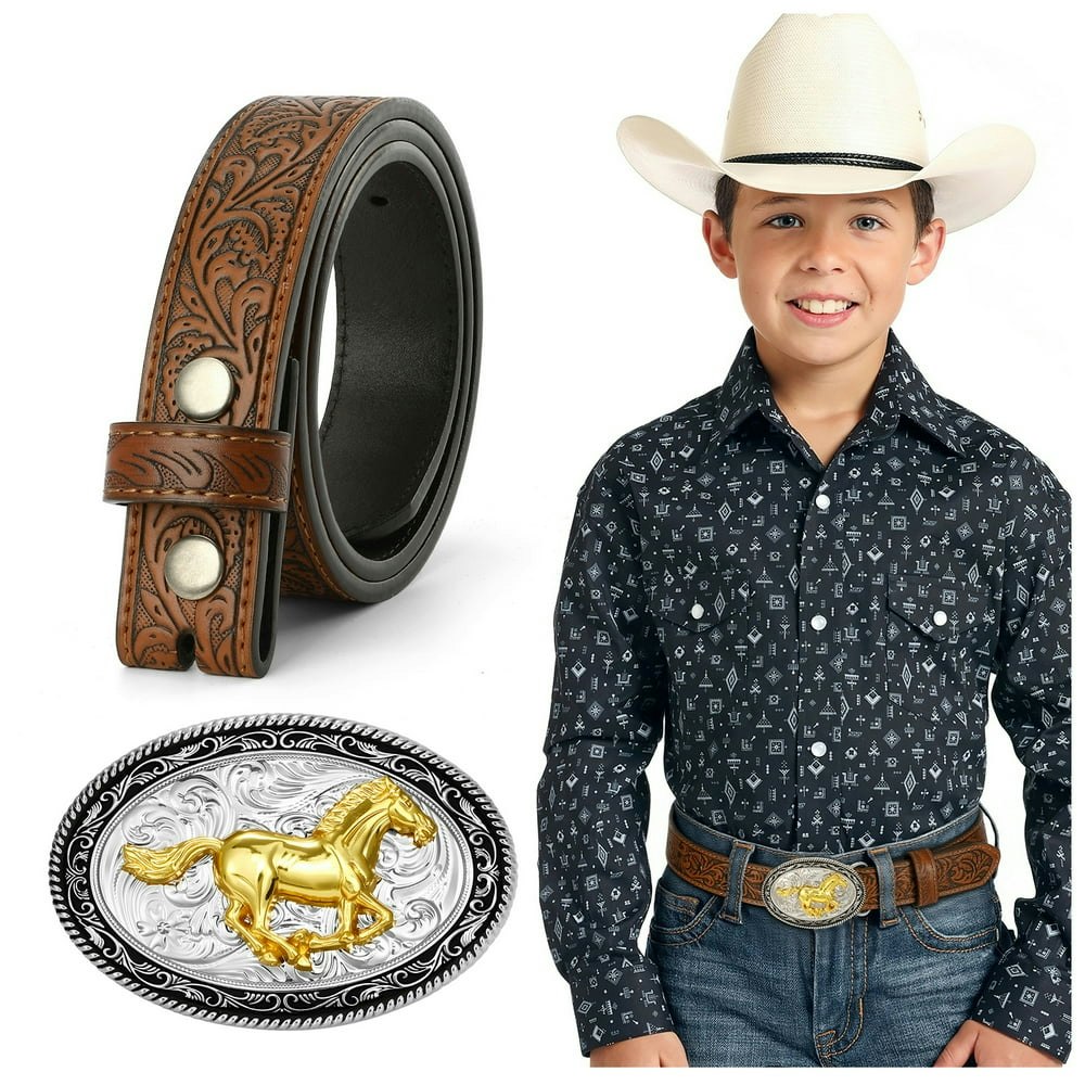 Suosdey Kids' Western Embossed Leather Belt: $11.99 Suosdey Kids' Western Embossed Leather Belt: $11.99
