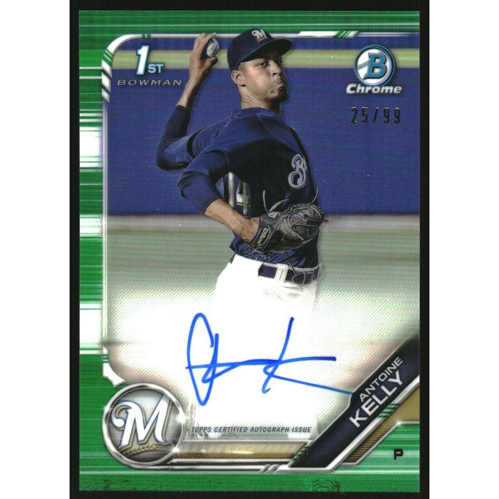 2019 Bowman Chrome Draft Antoine Kelly Green Refractor Autograph: $22.50