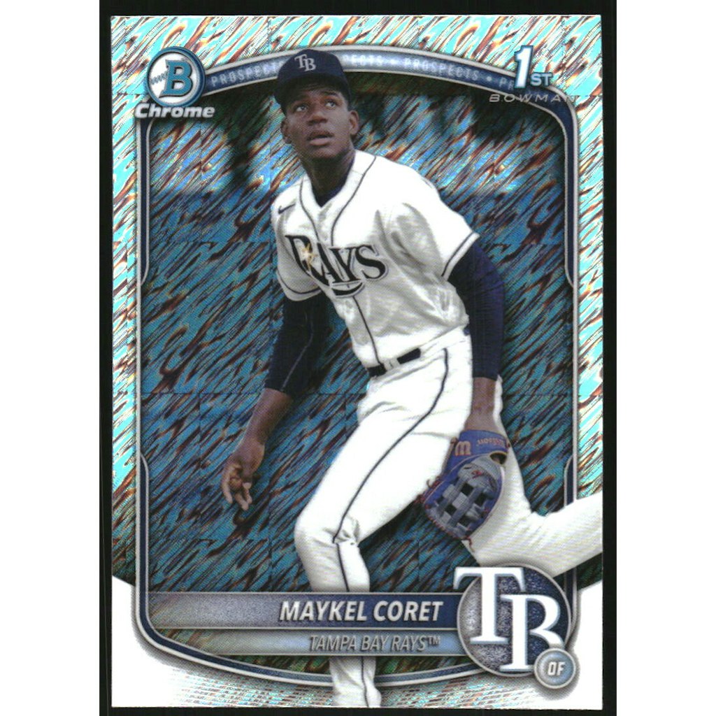 2025 Bowman Chrome Maykel Coret Prospect Shimmer Refractor Card: $10