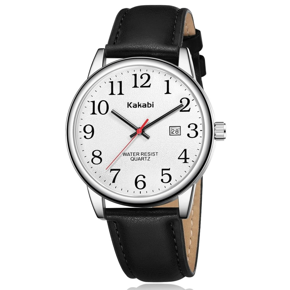 Men's Analog Quartz Leather Band Watch: $12.99