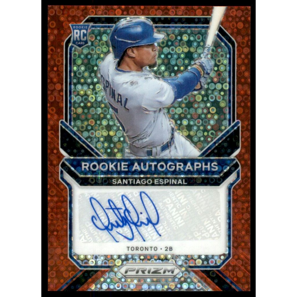 Santiago Espinal 2021 Panini Prizm Rookie Autographs Red Donut Circles #87 /49: $13.50