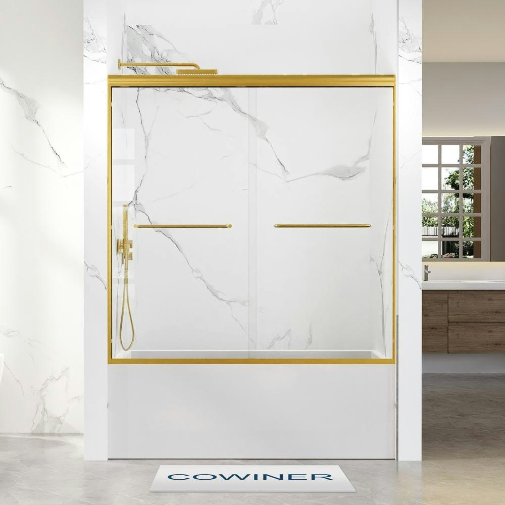 56–60-inch x 60-inch Framed Double Sliding Tub Door: $288.24 56–60-inch x 60-inch Framed Double Sliding Tub Door: $288.24