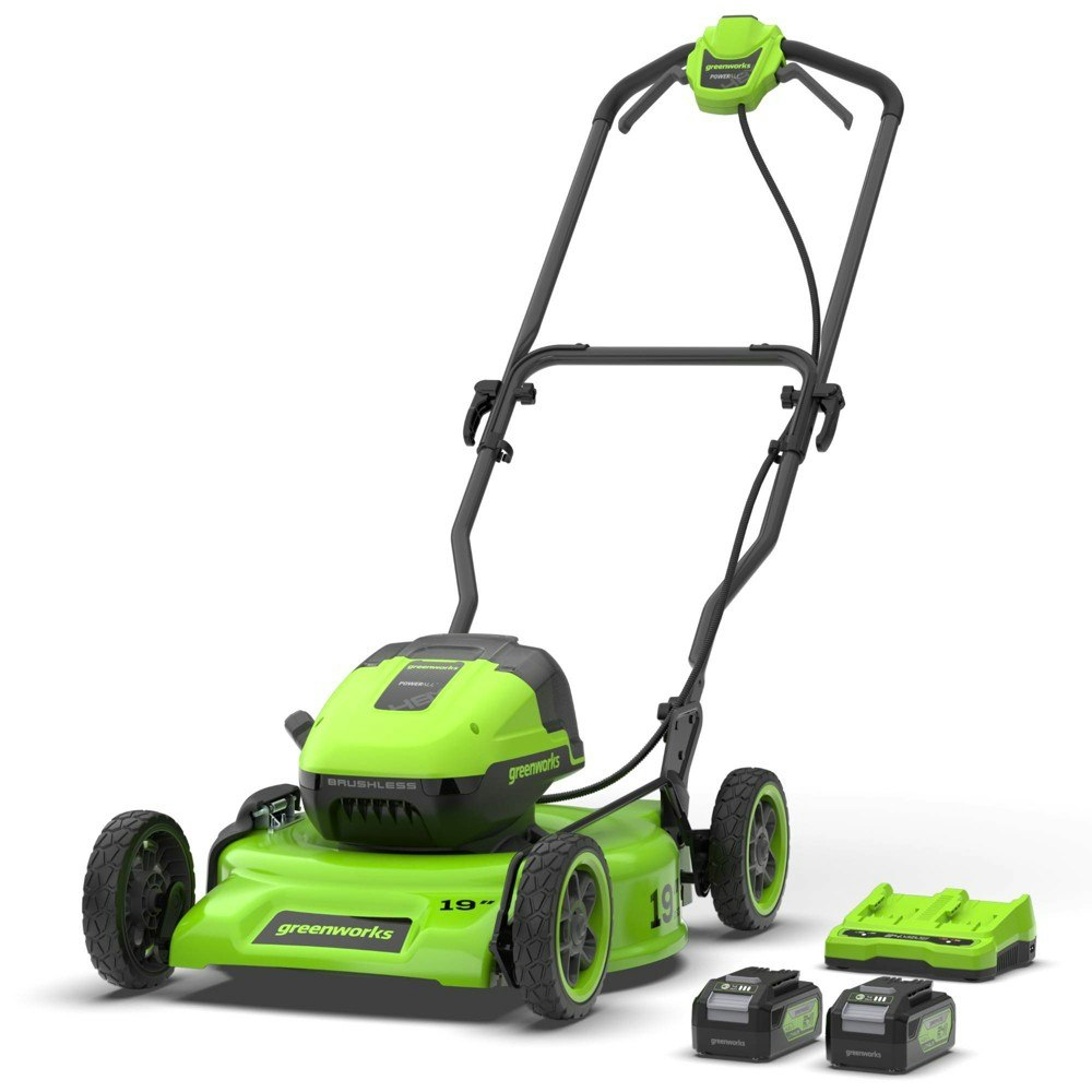 Greenworks 2x24V 19-inch Brushless Cordless Push Mower with 2 Batteries and Charger: $287.99 Greenworks 2x24V 19-inch Brushless Cordless Push Mower with 2 Batteries and Charger: $287.99