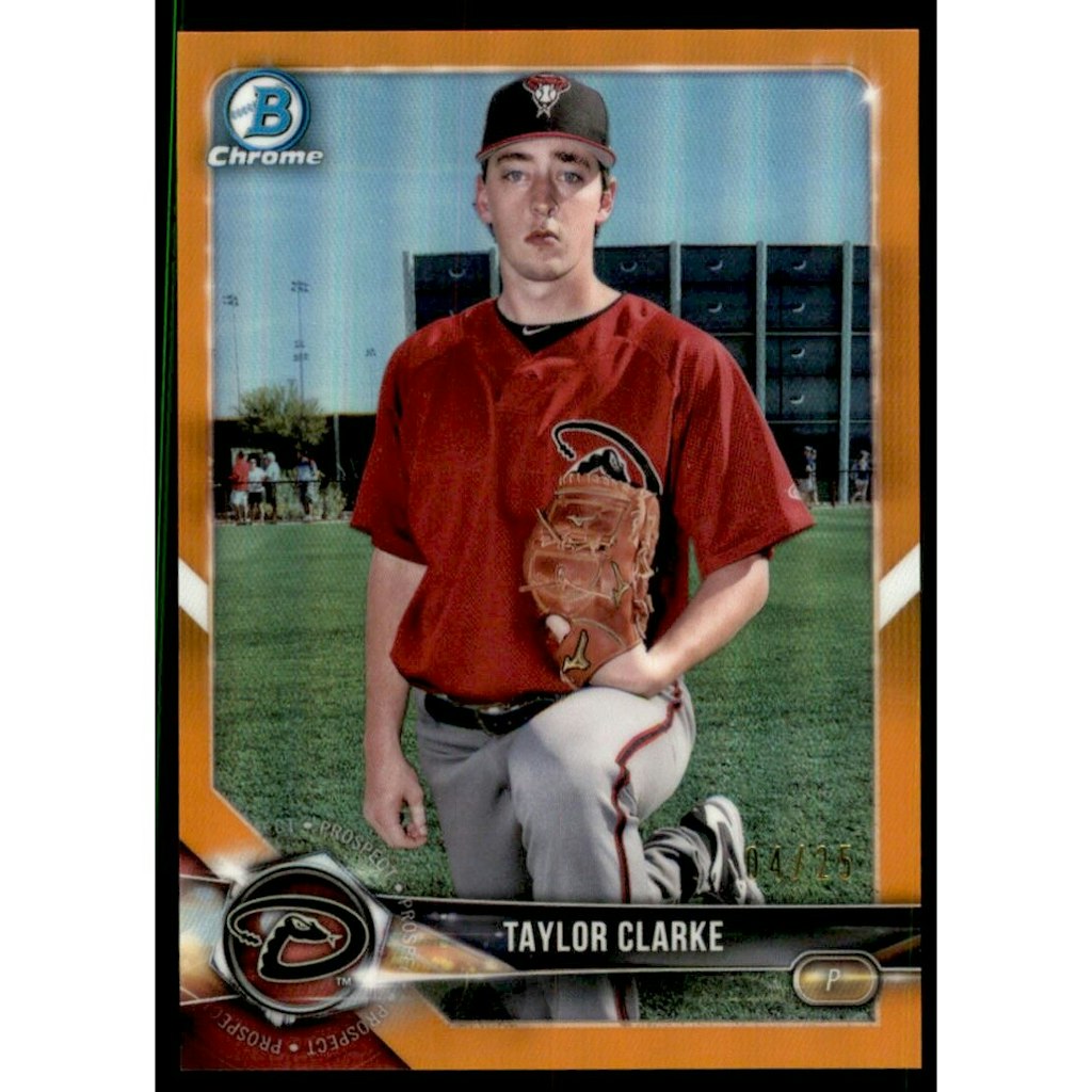 2018 Bowman Chrome Taylor Clarke Prospect Orange Refractor Card: $10.80 2018 Bowman Chrome Taylor Clarke Prospect Orange Refractor Card: $10.80