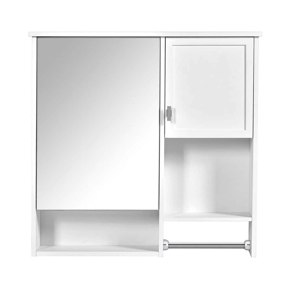 Rectangular MDF Medicine Cabinet with Mirror and Towel Bar: $196 Rectangular MDF Medicine Cabinet with Mirror and Towel Bar: $196