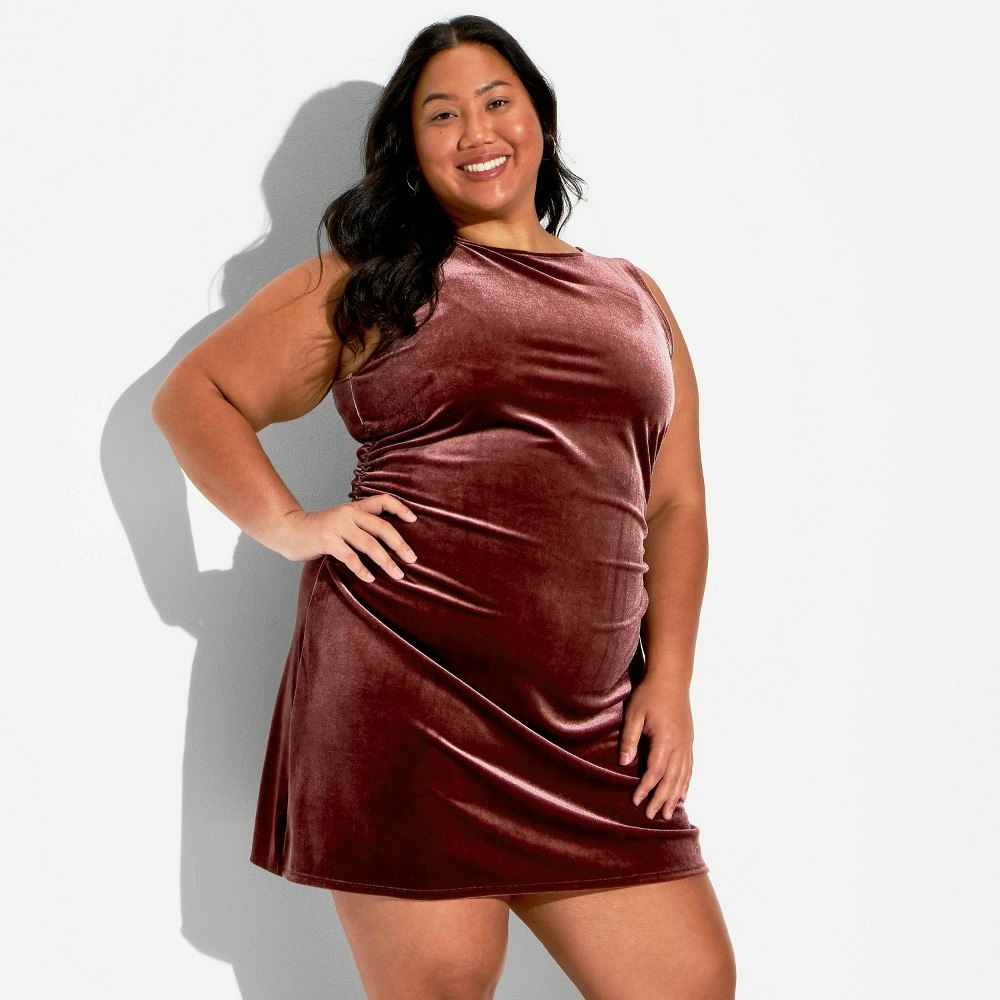Wild Fable Women's Velvet Mini Sheath Dress 4X: $35 Wild Fable Women's Velvet Mini Sheath Dress 4X: $35