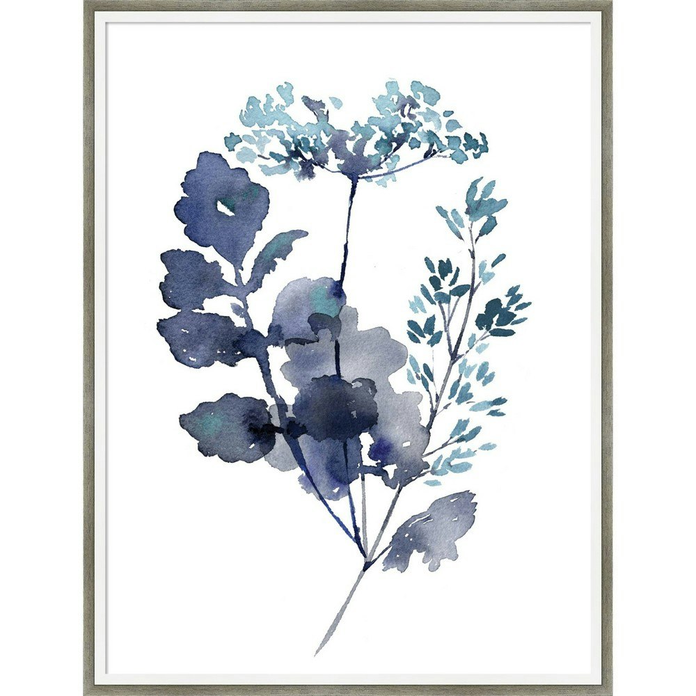 19\" x 25\" Botanical Lace Leaf Indigo Wood Framed Wall Art Print: $178.99 19\" x 25\" Botanical Lace Leaf Indigo Wood Framed Wall Art Print: $178.99
