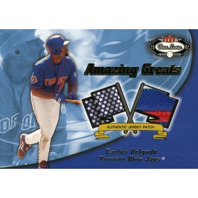 2002 Fleer Box Score Amazing Greats Carlos Delgado Patch Card: $17.50 2002 Fleer Box Score Amazing Greats Carlos Delgado Patch Card: $17.50
