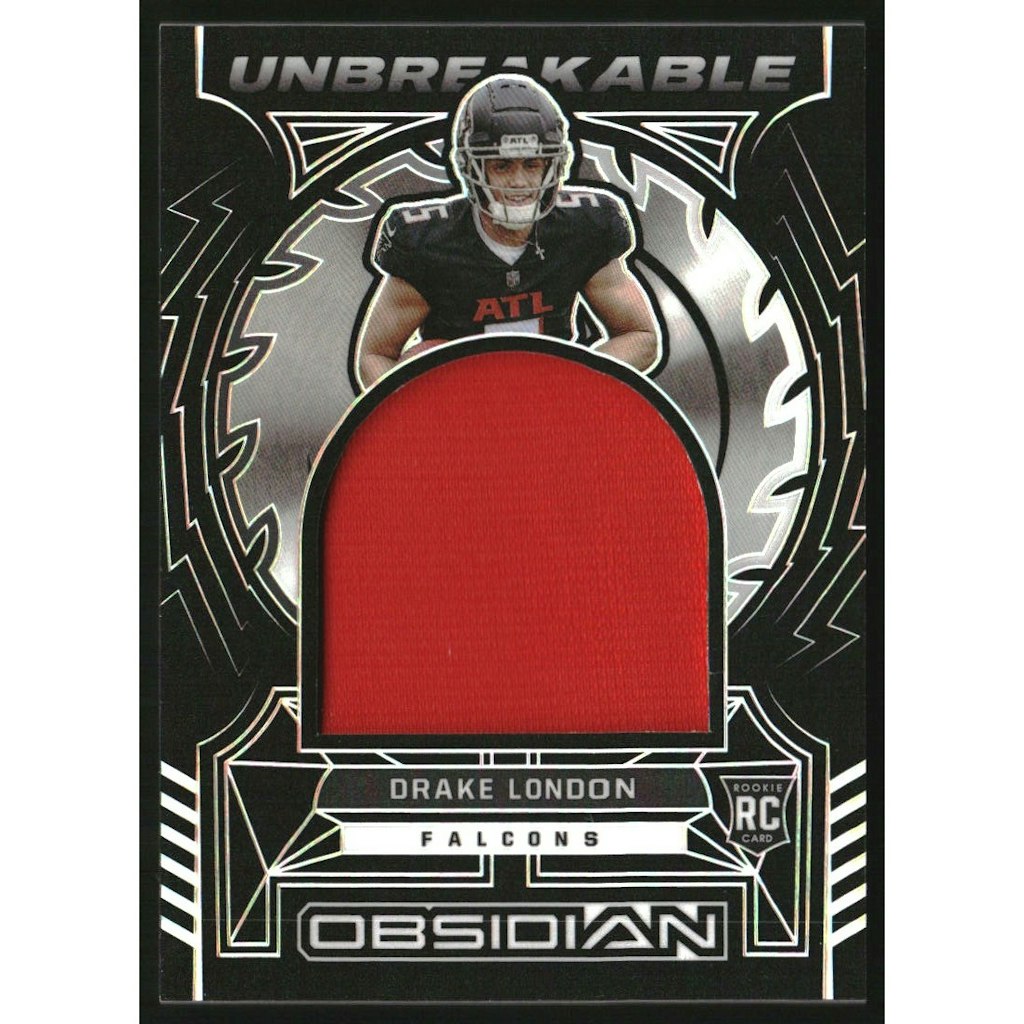 2022 Panini Obsidian Unbreakable Materials Drake London Trading Card: $13.50 2022 Panini Obsidian Unbreakable Materials Drake London Trading Card: $13.50