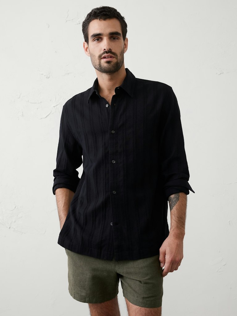 Standard-Fit Textured Resort Shirt: $49.97 Standard-Fit Textured Resort Shirt: $49.97