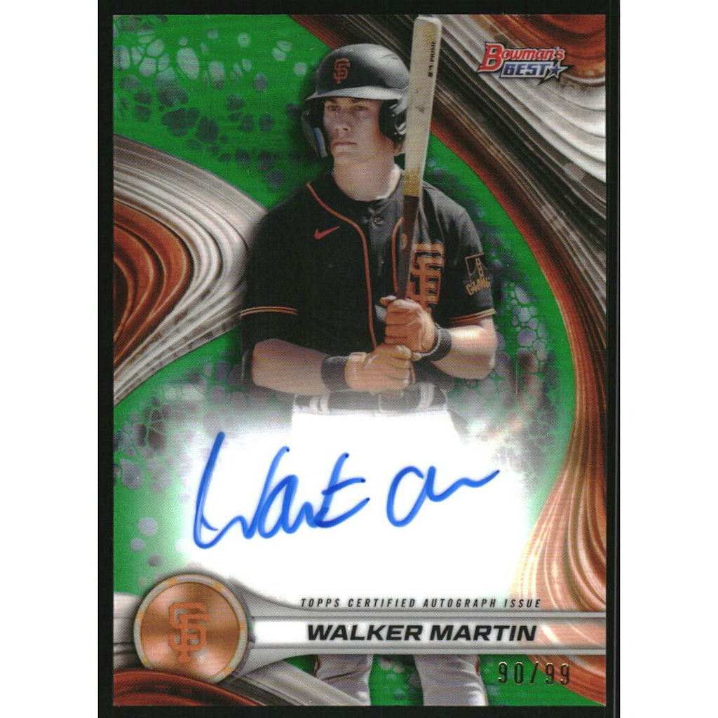 2024 Bowman's Best Walker Martin Green Refractor Autograph Card: $13.50 2024 Bowman's Best Walker Martin Green Refractor Autograph Card: $13.50