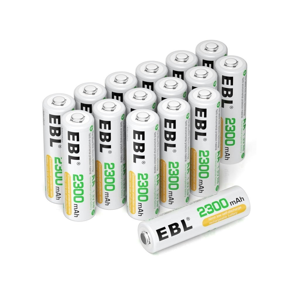 EBL AA 2,300mAh NiMH Rechargeable Batteries 16-Pack: $19.79