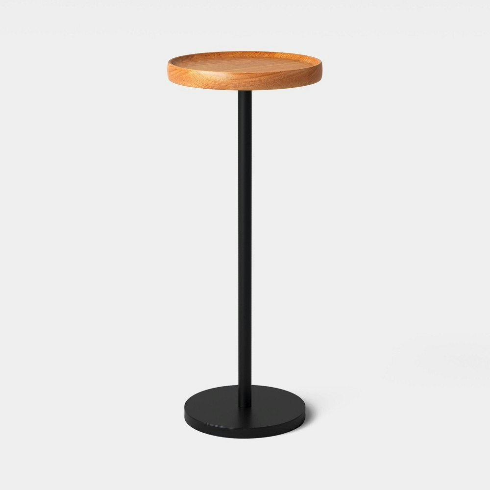 Metal and Wood Round Drink Table: $40 Metal and Wood Round Drink Table: $40