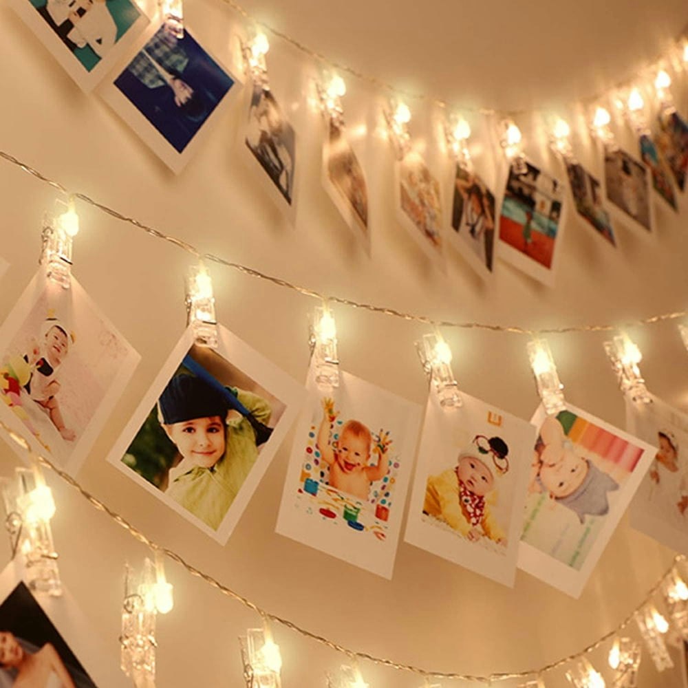 Rirool 33-Foot 50-LED Photo Clip String Lights: $7.49