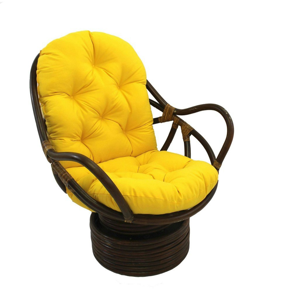 International Caravan Rattan Swivel Rocker with Twill Cushion: $428.99