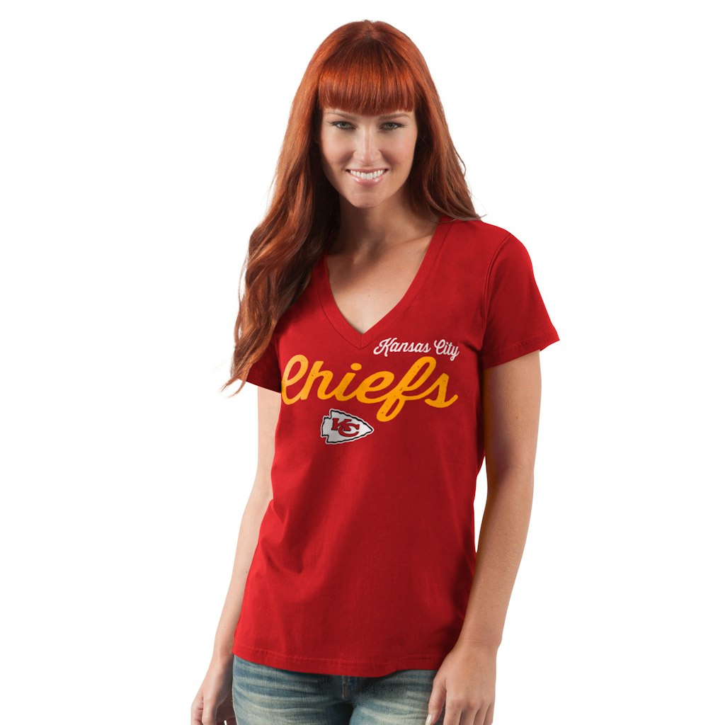 G-III 4Her by Carl Banks Kansas City Chiefs Women's V-Neck T-Shirt: $16.49 G-III 4Her by Carl Banks Kansas City Chiefs Women's V-Neck T-Shirt: $16.49