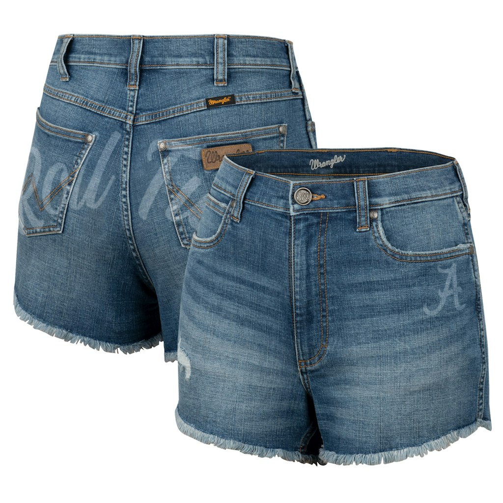 Colosseum x Wrangler Alabama Crimson Tide Women's High-Rise Cut-Off Shorts: $34.99