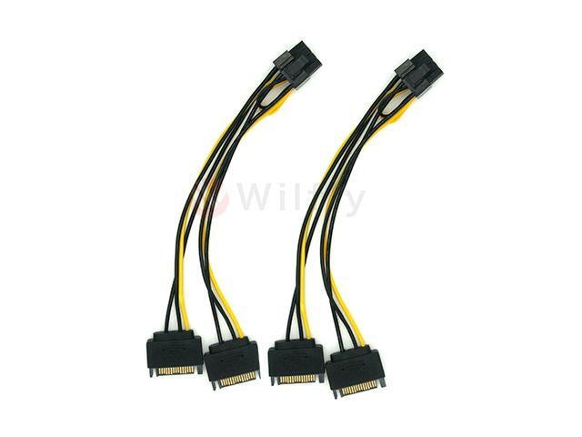 Dual SATA 15-Pin to PCI-E 8-Pin Power Adapter Cable 2-Pack: $11.99 Dual SATA 15-Pin to PCI-E 8-Pin Power Adapter Cable 2-Pack: $11.99
