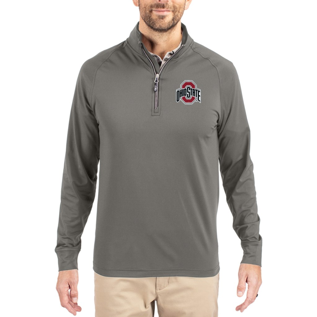 Cutter & Buck Ohio State Buckeyes Men's Eco Knit Quarter-Zip Pullover: $99.99