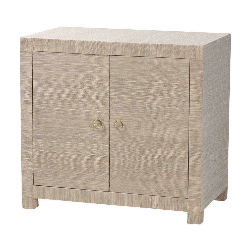 Bali & Pari Halen Natural Grasscloth Storage Cabinet: $619.99 Bali & Pari Halen Natural Grasscloth Storage Cabinet: $619.99