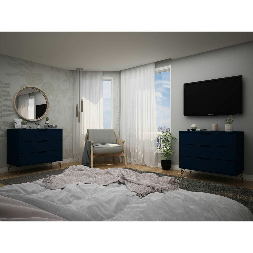 Manhattan Comfort Rockefeller 3-Drawer Dresser 2-Pack: $387.99 Manhattan Comfort Rockefeller 3-Drawer Dresser 2-Pack: $387.99