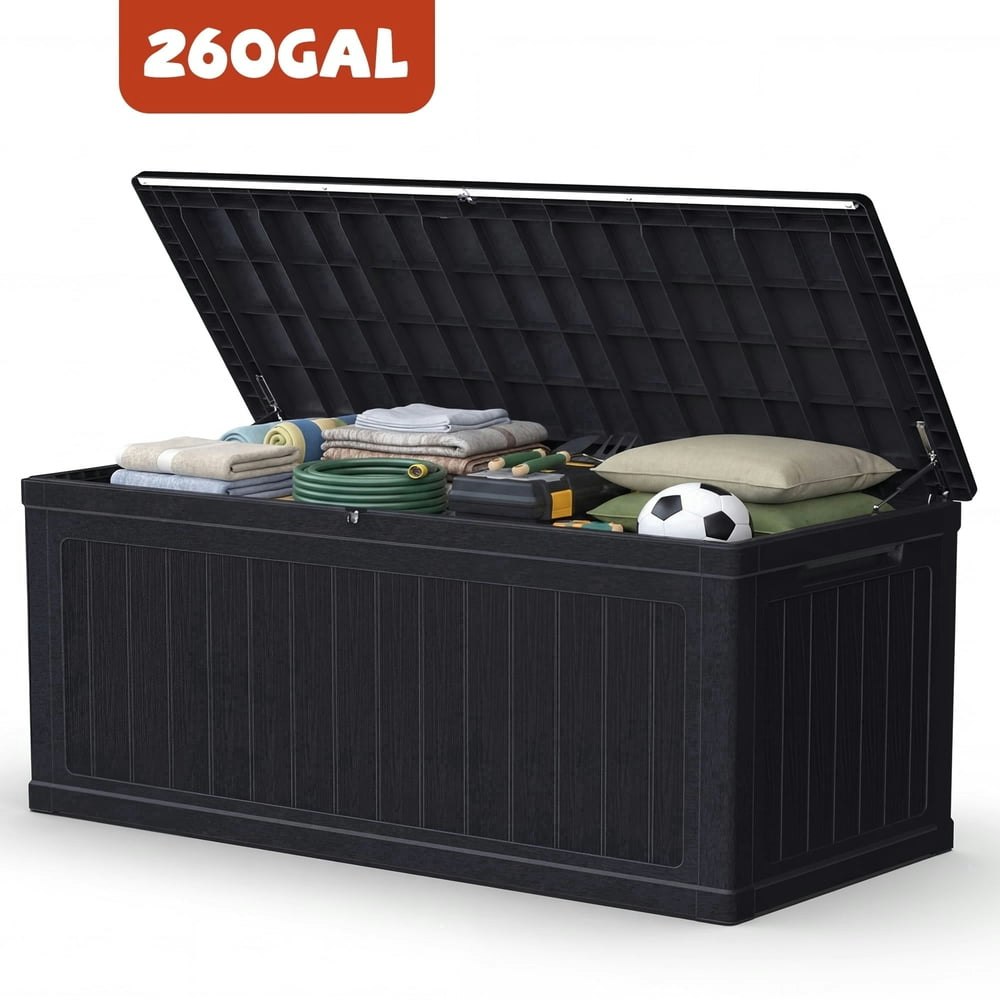 Mersco 260-Gallon Large Resin Deck Box: $239.99