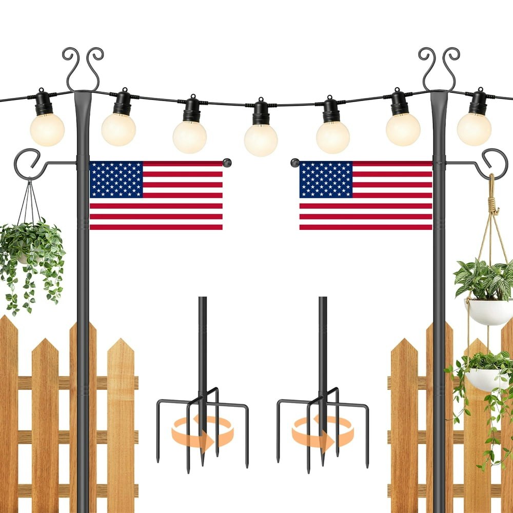 10-Foot Outdoor String Light Poles 2-Pack: $33.49