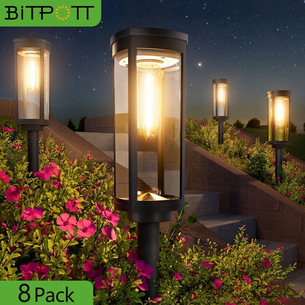 Bitpott 8-Pack Solar Pathway Lights: $50.68