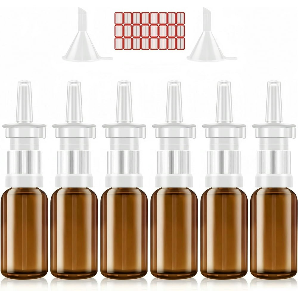 30ml Refillable Glass Nasal Spray Bottle 6-Pack: $10.93