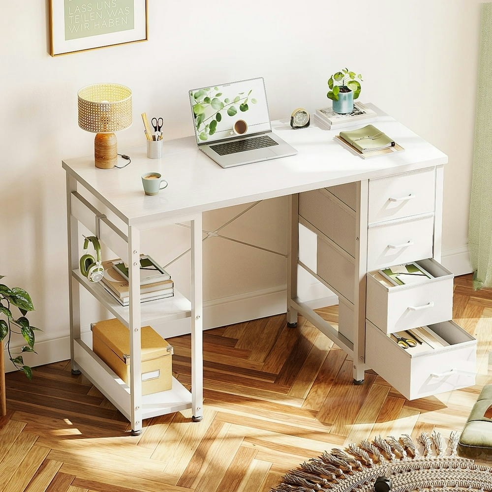 Casacomoda 40-Inch Corner Computer Desk with Storage Shelves and Drawer: $47.99