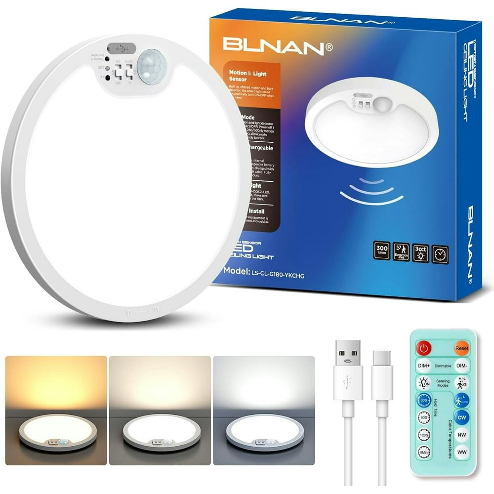 BLNAN 7.1-inch 300LM Rechargeable LED Ceiling Light: $20.99 BLNAN 7.1-inch 300LM Rechargeable LED Ceiling Light: $20.99