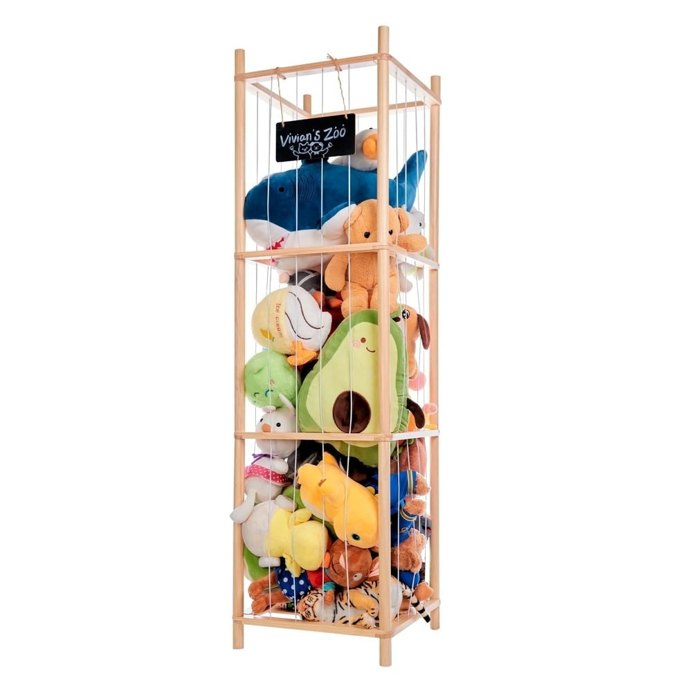Beingmate Wooden Stuffed Animal Storage Zoo: $29.99