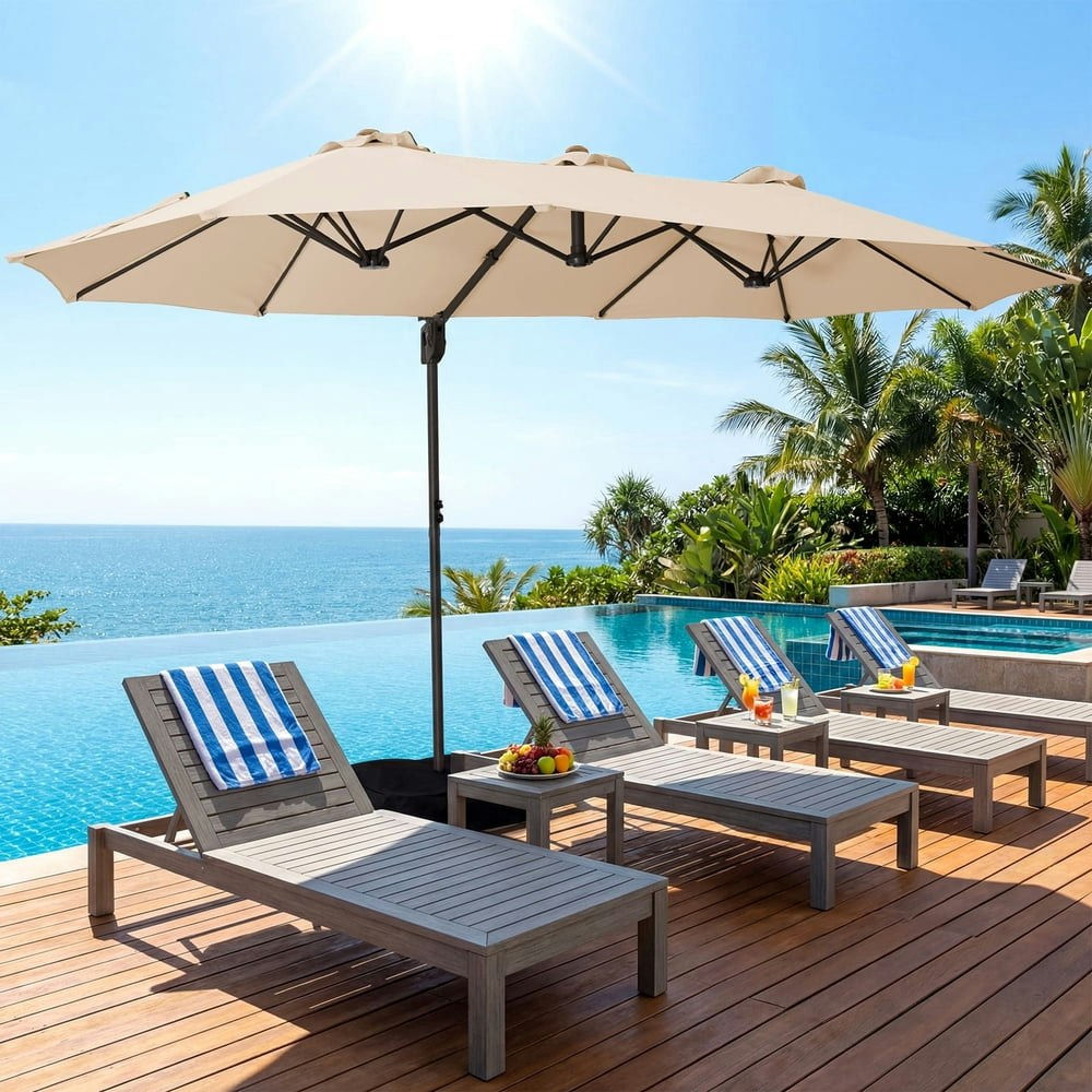 Fundaze 15x9-Foot Cantilever Offset Patio Umbrella with Base: $103.99 Fundaze 15x9-Foot Cantilever Offset Patio Umbrella with Base: $103.99