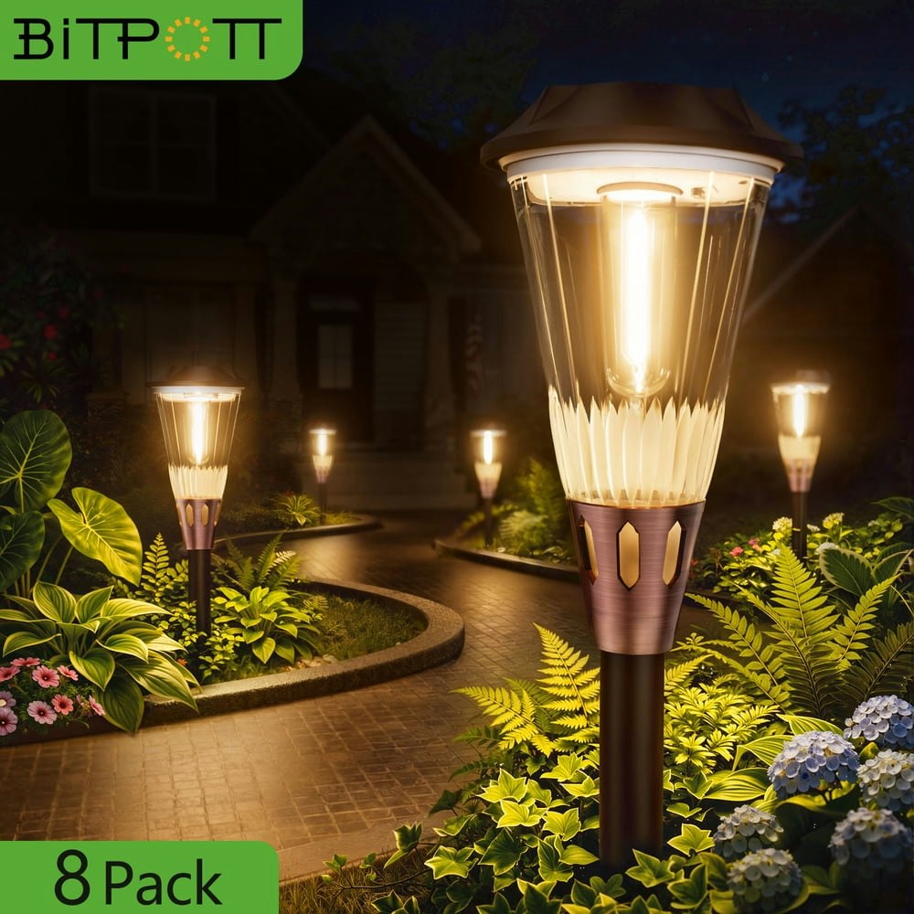 Bitpott Solar Pathway Lights 8-Pack: $55.99
