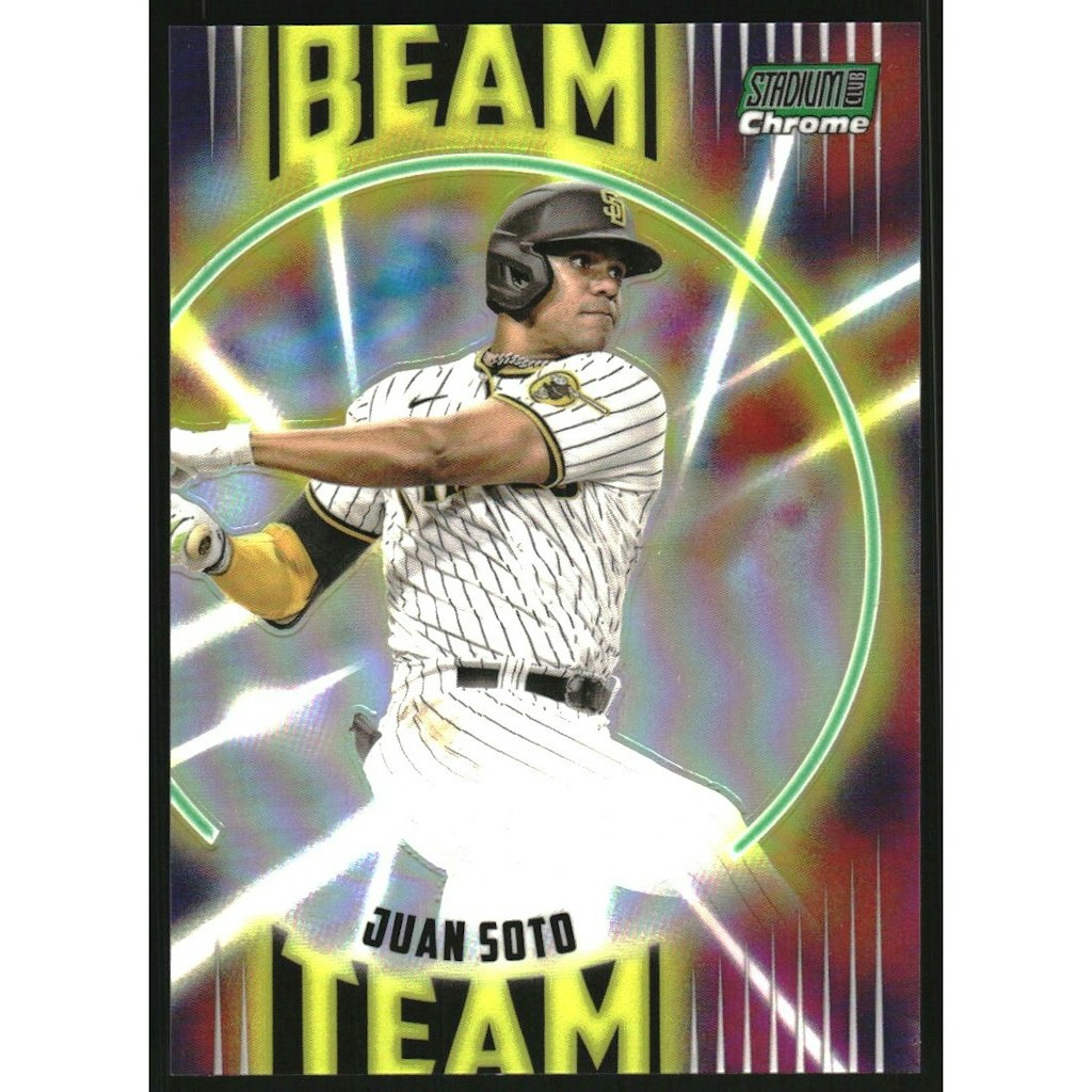 2022 Stadium Club Chrome Beam Team Green Refractor Juan Soto Card: $22.50 2022 Stadium Club Chrome Beam Team Green Refractor Juan Soto Card: $22.50
